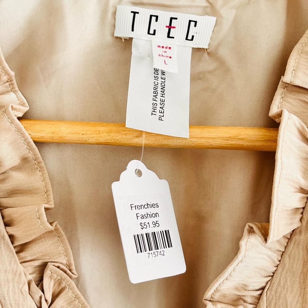 TCEC Beige Ruffle-Trim Mini Dress - Picture 2 of 5